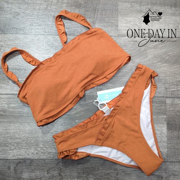 Cupshe Lettuce Edge Bikini Swimsuit Size M - Picture 1 of 5